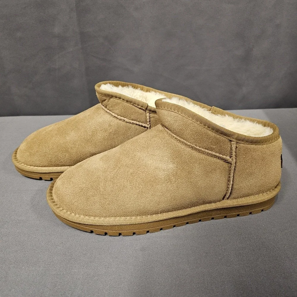 Women Shorty Boots Comfortable Suede SlipOn Booties Cushioned Chestnut 11 - 11.5